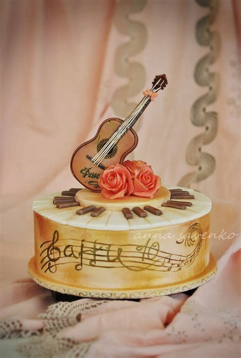 Musical Piano And Guitar Cake Piano Cakes Guitar Cake Music Cakes