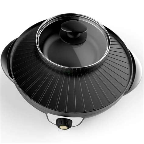 V Non Stick Electric Hot Pot Barbecue Griddle Non Stick Multifunctional Electric Cooker In