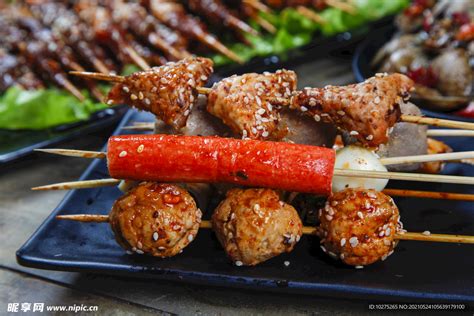 夜市夜宵美食烧烤涮串海鲜图片摄影图传统美食餐饮美食摄影图库昵图网