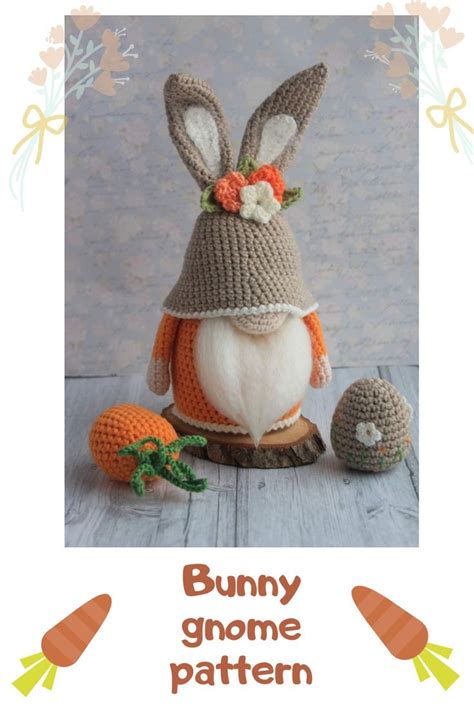 Easter Bunny Gnome Crochet Easter Decoration Amigurumi Etsy