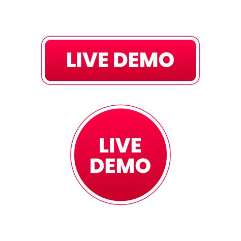 Live Demo Teaching Demonstrate Concept Button Icon Label Design Vector