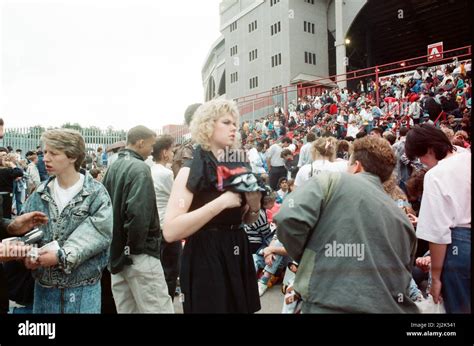 Audience Gather Outside The Wembley Arena Prior To The Michael Jackson