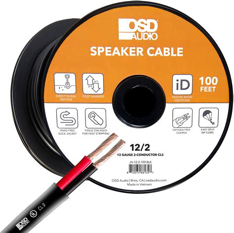 Customer Reviews Osd 122 Cl3 Speaker Cable 100 Feet Black 12 Gauge