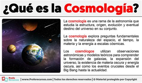 Qu Es La Cosmolog A Definici N De Cosmolog A