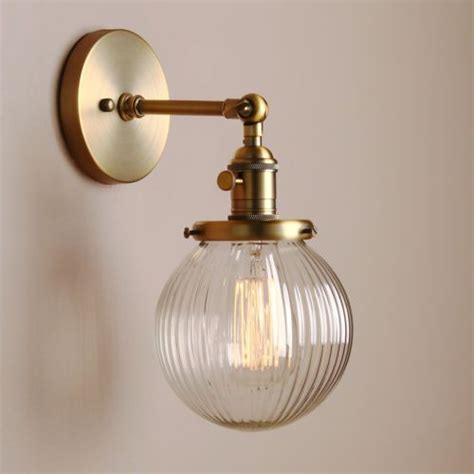 5 9 034 Fringe Globe Clear Glass Shade Retro Industrial Wall Light Wall Lamp Sconce Industrial