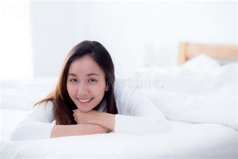 Woman Beautiful Smiling Woman Portrait Wake Up Early Morning After