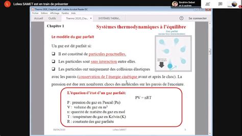 Systèmes thermodynamiques à l équilibre Partie 1 2 YouTube