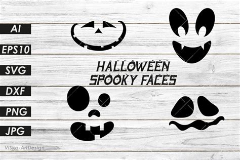 Halloween Spooky Faces Jack O Lantern Faces Svg Bundle