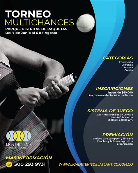 Liga de Tenis del Atlántico abre inscripciones para nuevo torneo