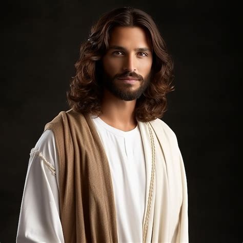 Premium Ai Image Jesus With Long Hair And Beard