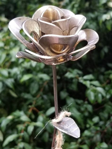 Metal Rose Recycled Metal Rose Metal Rose Sculpture Welded