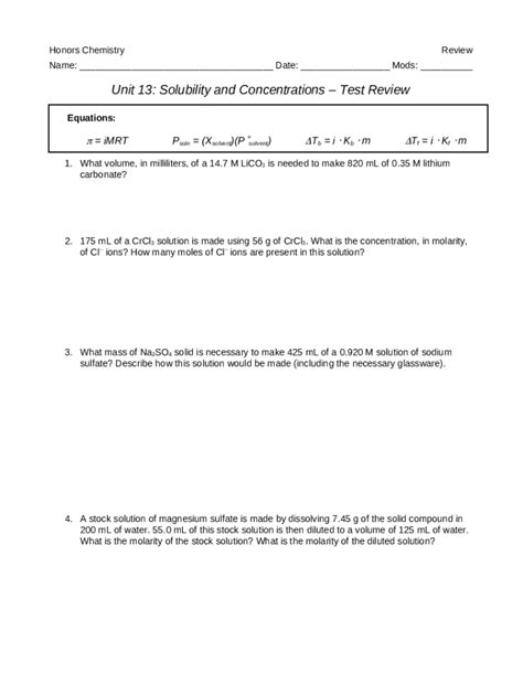 Sample Exercise Predicting Solubility Patterns Doc Template