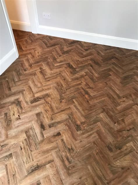 Polyflor Camaro Luxury Vinyl Tile Parquet Flooring Living Room In