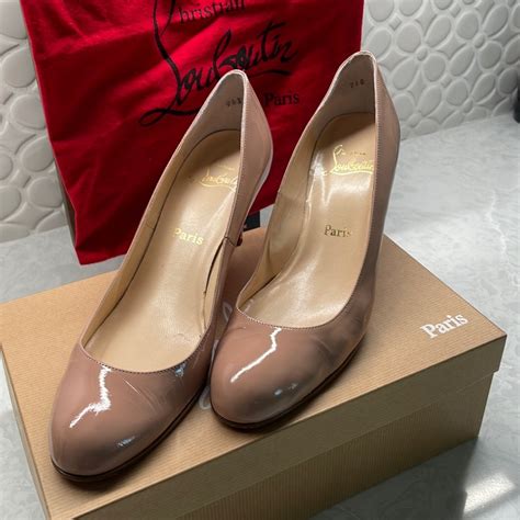 Louboutin Simple Nude Patent Leather Pump Gem