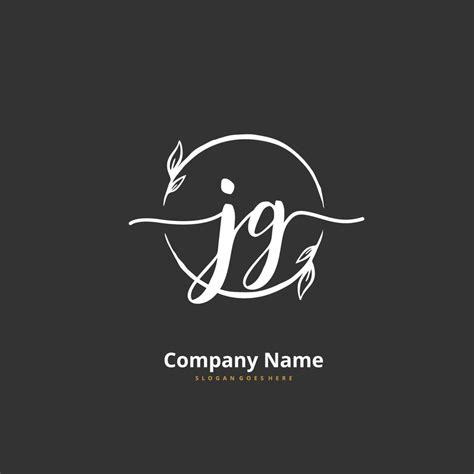 Jg Initial Handwriting And Signature Logo Design With Circle Beautiful