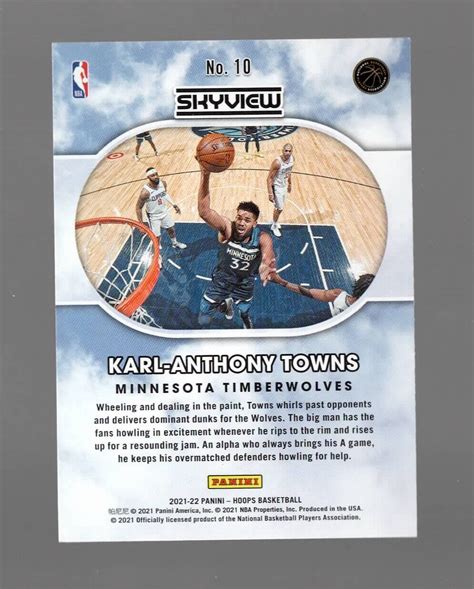 2021 Hoops 10 Karl Anthony Towns Skyview NM Mint EBay