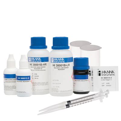 Test Kit Químico para Sulfato Faixa Baixa e Alta MogiGlass Equipamentos