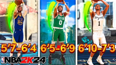 BEST JUMPSHOTS For EVERY HEIGHT THREE POINT RATING In NBA 2K24 SEASON