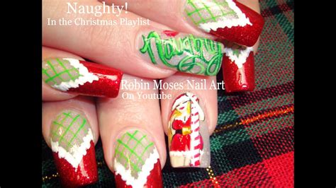 Diva Christmas Nails Diy Naughty Mrs Clause Stockings Nail Art