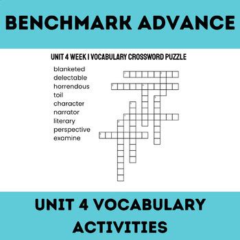 Benchmark Advance Unit 4 Vocabulary Activities By Nina Small TPT