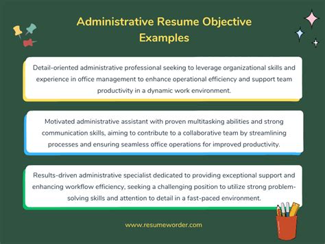 Administrative Resume Objective Samples Examples Resumeworder