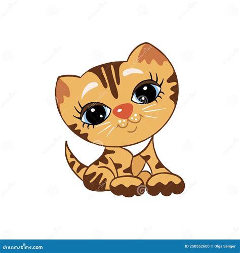 A Cute Red Kitty Cartoon Stock Vector Illustration Of Kitty 250552600