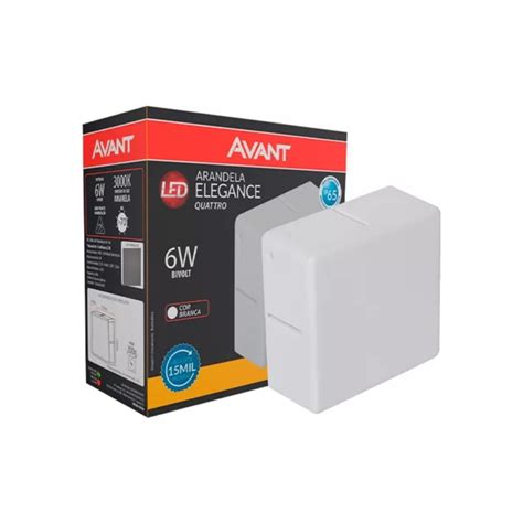 Arandela Led Quattro Elegance W Branco K Avant Em Oferta Aled