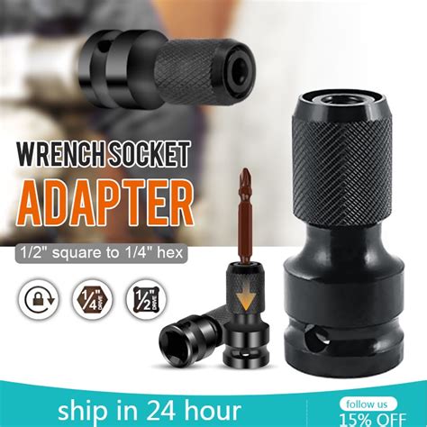 1 2 Square Drive To 1 4 Hex Shank Socket Adapter Quick Release