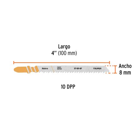 Blíster 5 seguetas T 10 DPP BIM corte recto p madera dura Segueta