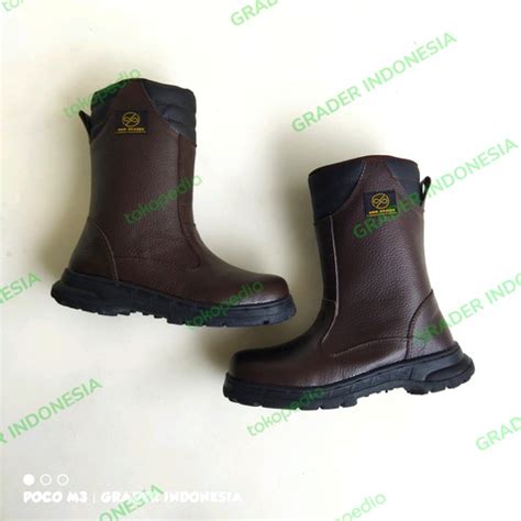 Jual Sepatu Safety Grader Sepatu Kulit Boots Ujung Besi Cheetah Krisbow