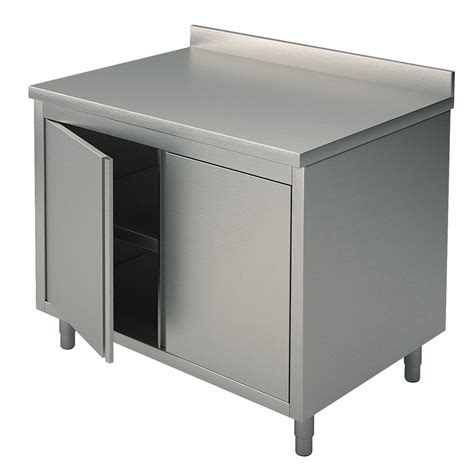 Table Inox Armoire Basse Neutre Avec Portes Battantes Avec Dosseret