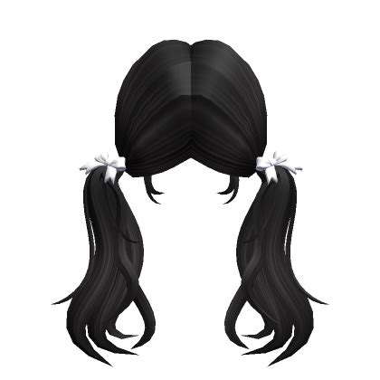 Messy Pigtails W Bows Hair Black Roblox