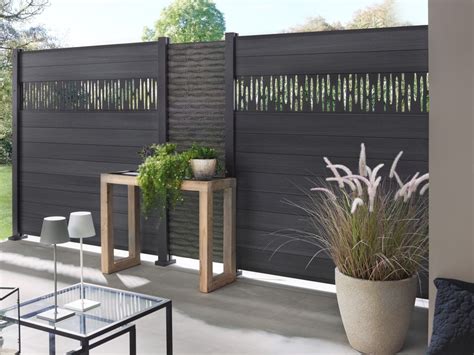 SYSTEM WPC PLATINUM Zaunfeld Set Grau Gartenzaun24