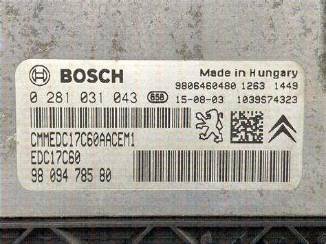 Ecu Original Files Bosch Edc C Peugeot