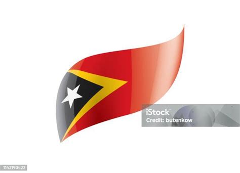 Bendera Timor Leste Ilustrasi Vektor Dengan Latar Belakang Putih