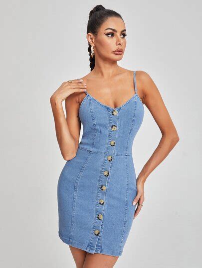 Denim Dresses Shop Womens Denim Clothing Online Shein Uk