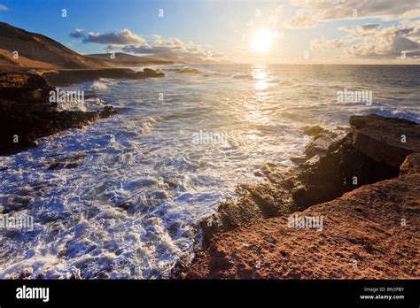 Coast Costa Calma Sunset Fuerteventura Hi Res Stock Photography And