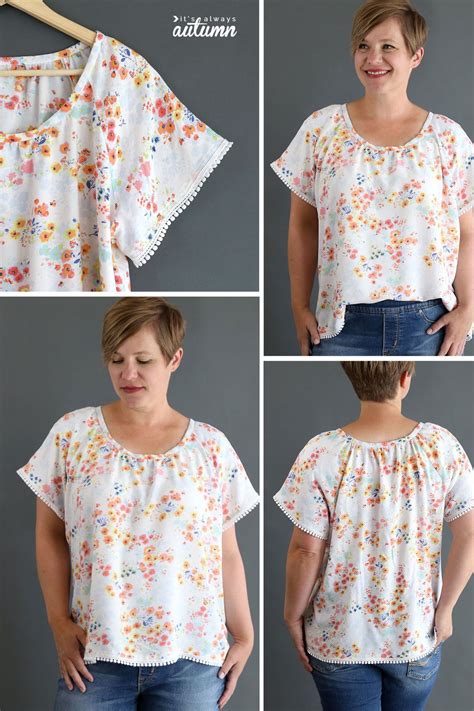 How To Make A Gathered Raglan Blouse Sewing Pattern Blouse Pattern