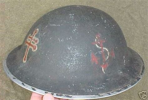 Rare Wwii British Free French Navy D Day Helmet 20064403