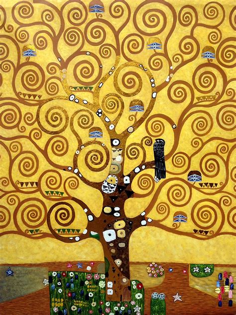 Arte De Klimt Rvore Da Vida Pintura Pinturas A Leo Abstratas