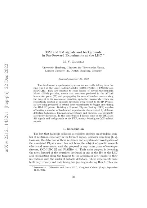 PDF BSM And SM Signals And Backgrounds In Far Forward Experiments At