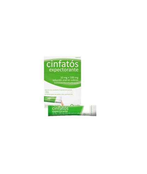 CINFATOS EXPECTORANTE 10 MG 100 MG SOLUCIÓN ORAL EN SOBRES 18 SOBRES