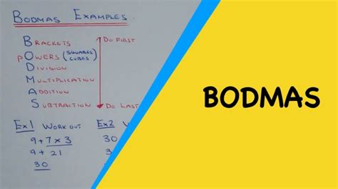 What Is Bodmas Brackets Powers Division Multiplication Addition And Subtraction Youtube