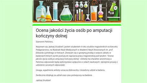 Ocena Jako Ci Ycia Os B Po Amputacji Ko Czyny Dolnej Cwdpgp