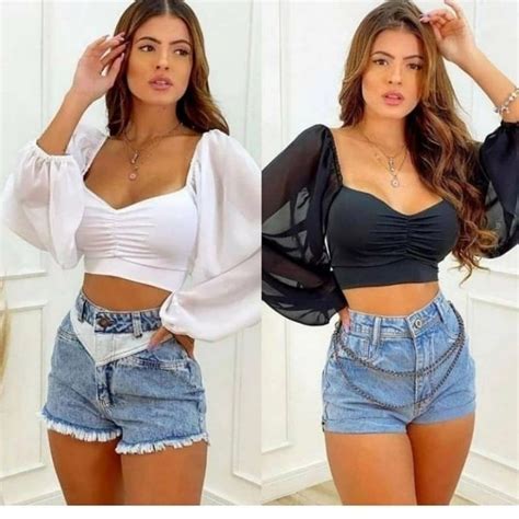 Cropped Top Juliette Suplex Manga Longa Em Tule Bufante Shopee Brasil