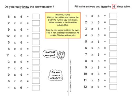 Times Tables Practice Booklet By Skillsheets Teaching Resources Tes