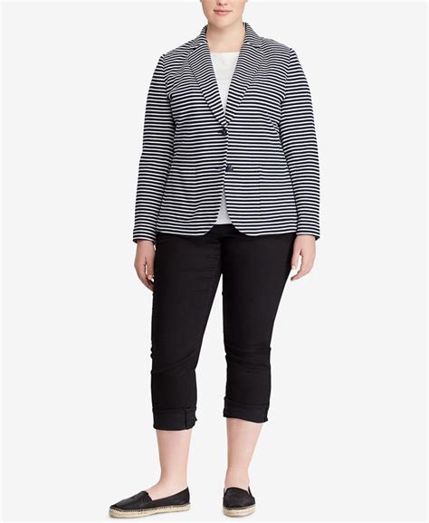 Lauren Ralph Lauren Plus Size Striped Blazer Macys