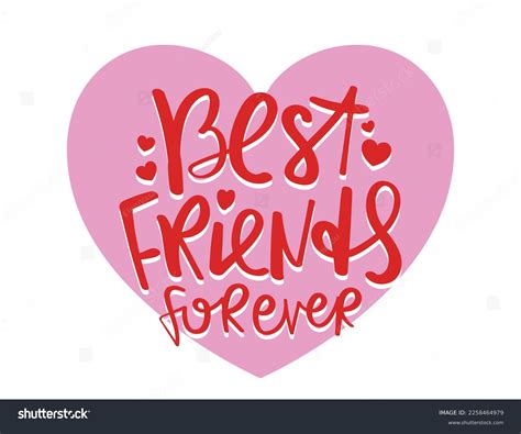 Best Friends Forever Calligraphy Text Red Stock Vector Royalty Free