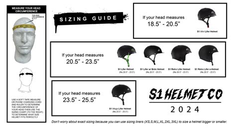 S1 Helmets Sizing Chart / 2024 - S1 Helmet Co. Official Store