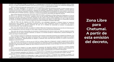 Chetumal es decretada Zona Libre con estímulos fiscales para el